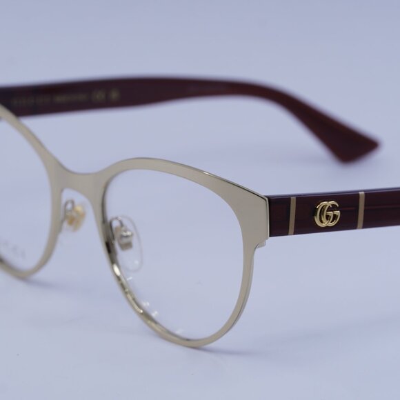 Gucci GG1114O 003 Eyeglasses Gold/Red 52mm Cat Eye Frame - Picture 5 of 12